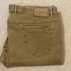 42x32 HILTL -Stretch Straight Denim JEANS -Brown/Tan